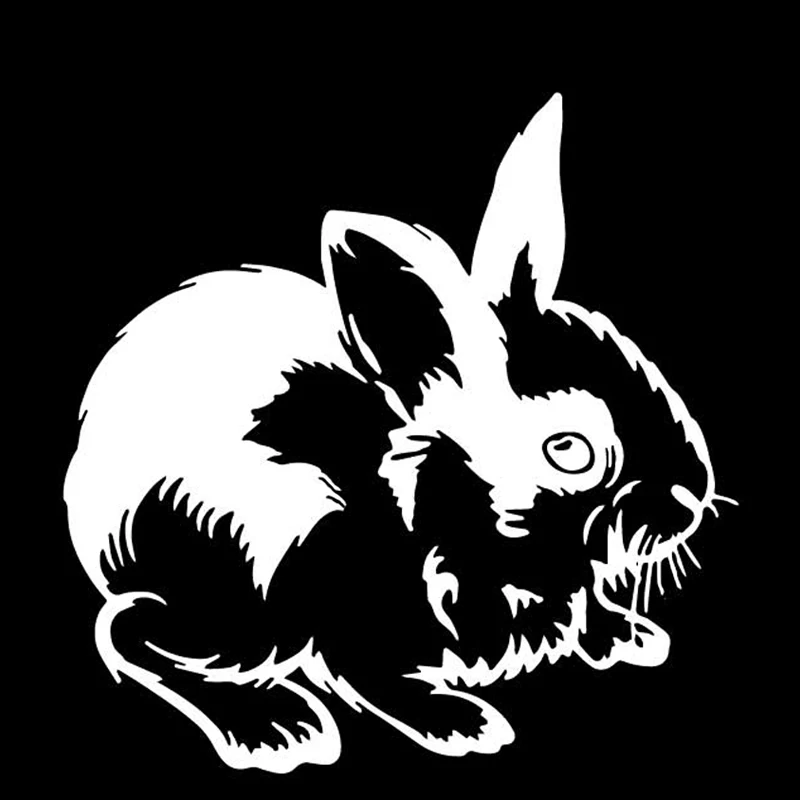 Small Town  16.7CM*16.9CM Lovely Rabbit Decorate Pattern Car Stickers Car Trunk Vinyl Decal Black/Silver C4-2401