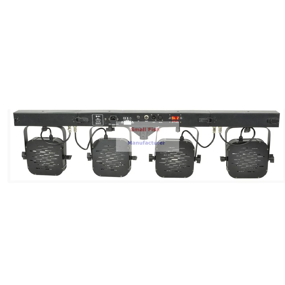 Conjunto do pacote do saco do controlador do pé da barra do suporte dmx para a mostra de dados o jogo da par do diodo emissor de luz 4 pces 7x10 w