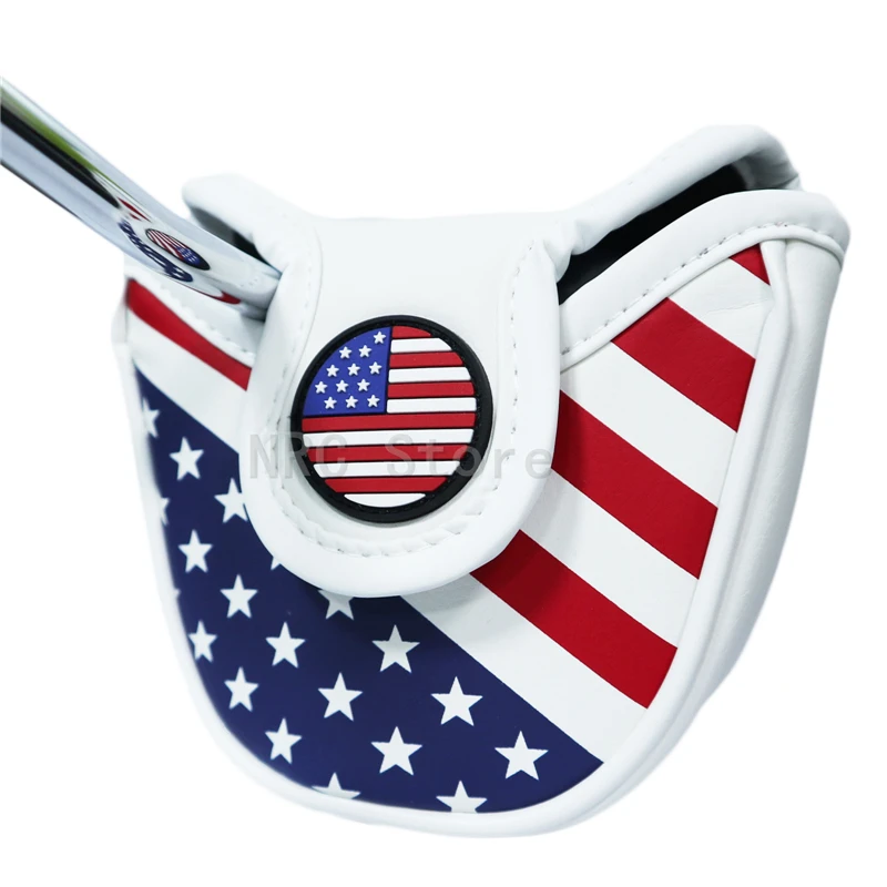 1 Chiếc Golf Headcover Vồ Bảo Vệ Nắp USA Dành Cho Nam Và Nữ Da PU Trắng