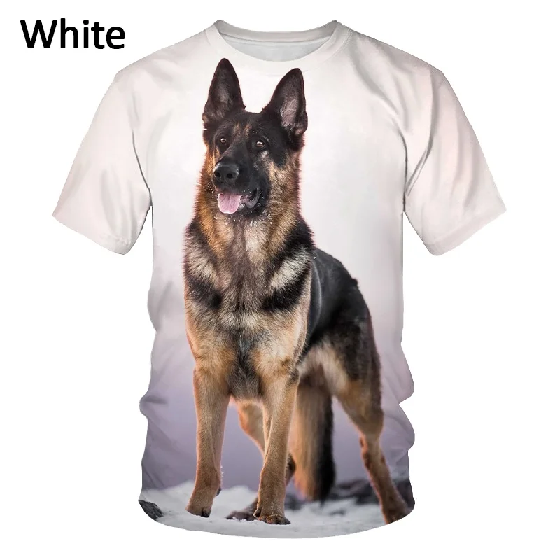 Unisex Funny 3D Printed Dog T-shirt Fashion Men/Women Black German Shepherd Inside Pocket Tops