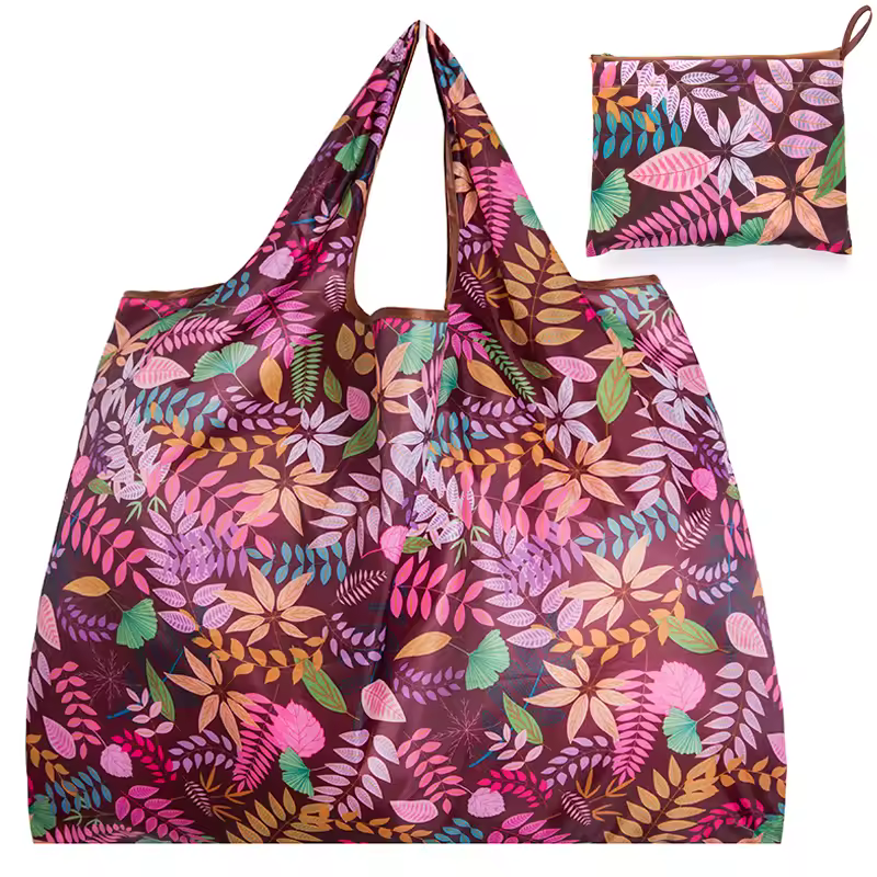 BIG Eco-Friendly Folding Shopping Bag Reusable Portable Shoulder Handbag for Travel Grocery Fashion Pocket Tote - Image 21
