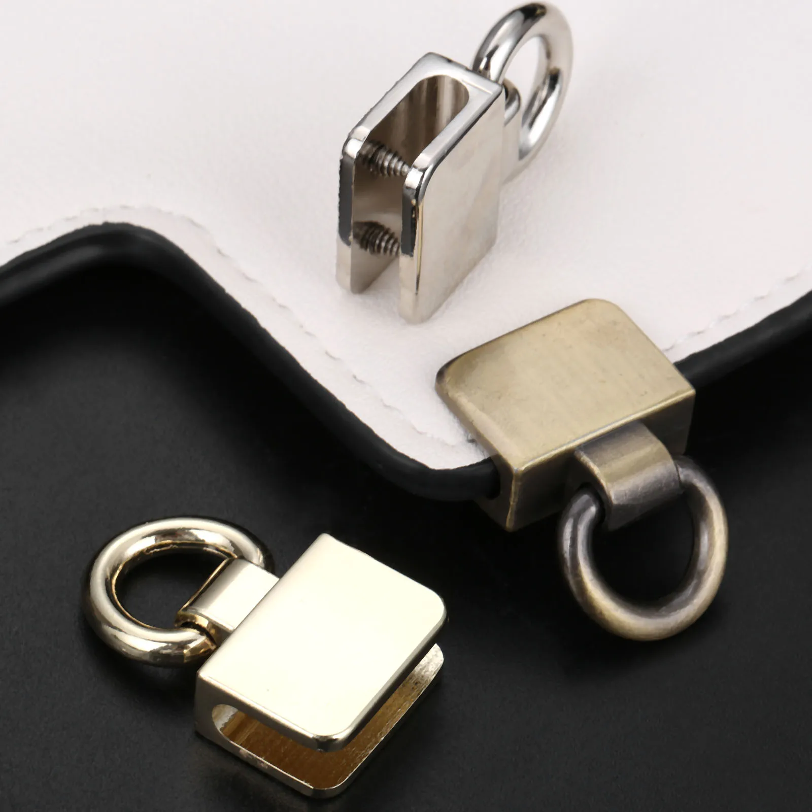 2pcs Bag Parts Metal Ring connector Side Clip Buckle Hook Decoration DIY Handmade handbag purse Gold Silver Bronze 32*20mm