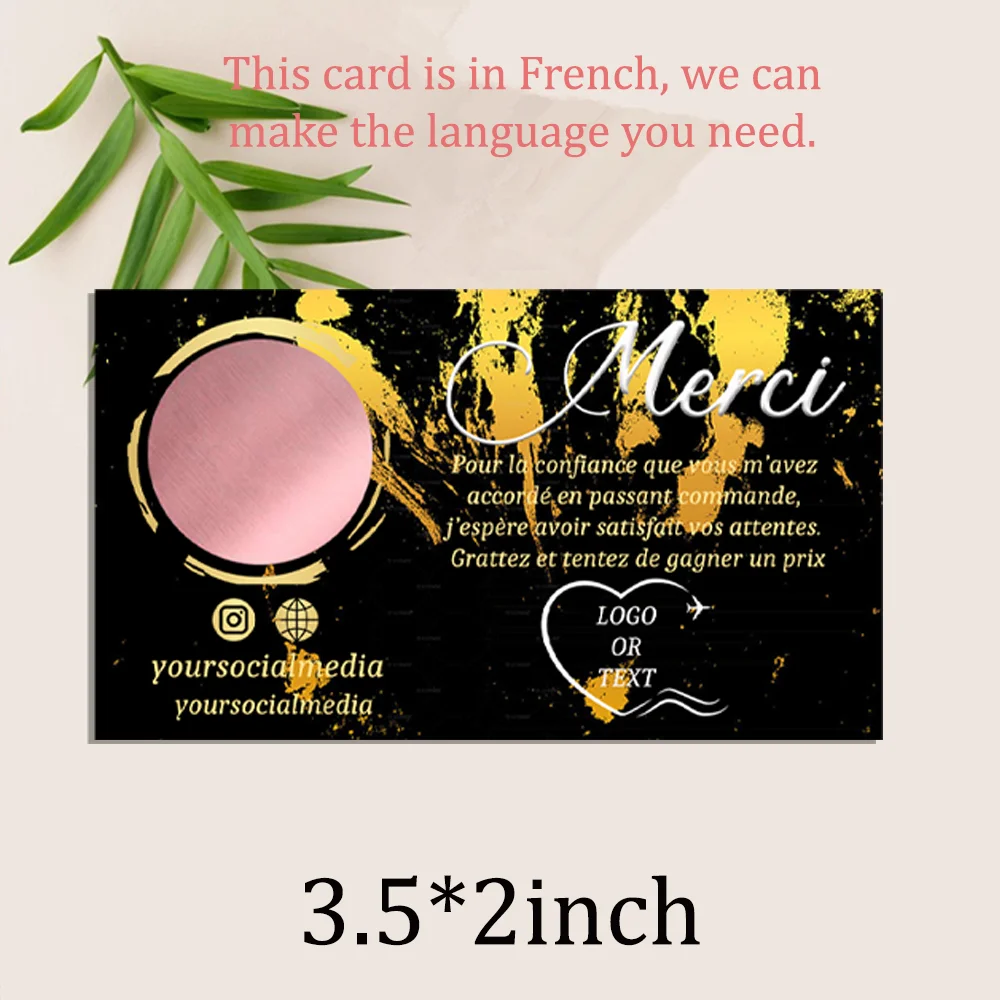 بطاقات العمل المجسمة المخصصة ، لوازم التعبئة والتغليف ديي ، شكرا لك خدش بطاقات ، بطاقات الأعمال الصغيرة ، خدش قبالة الفوز كاليفورنيا
