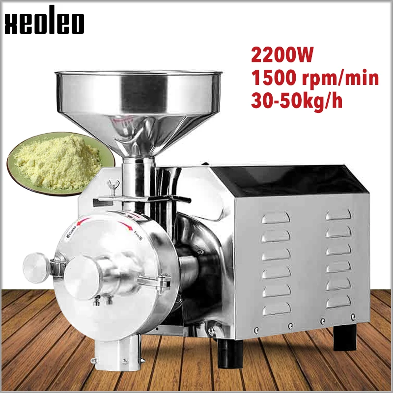 

XEOLEOCommercial Grains grinder 2200W Whole grains Milling machine Food crops Grinding machine 220V/110V Stainless steel 30kg/h