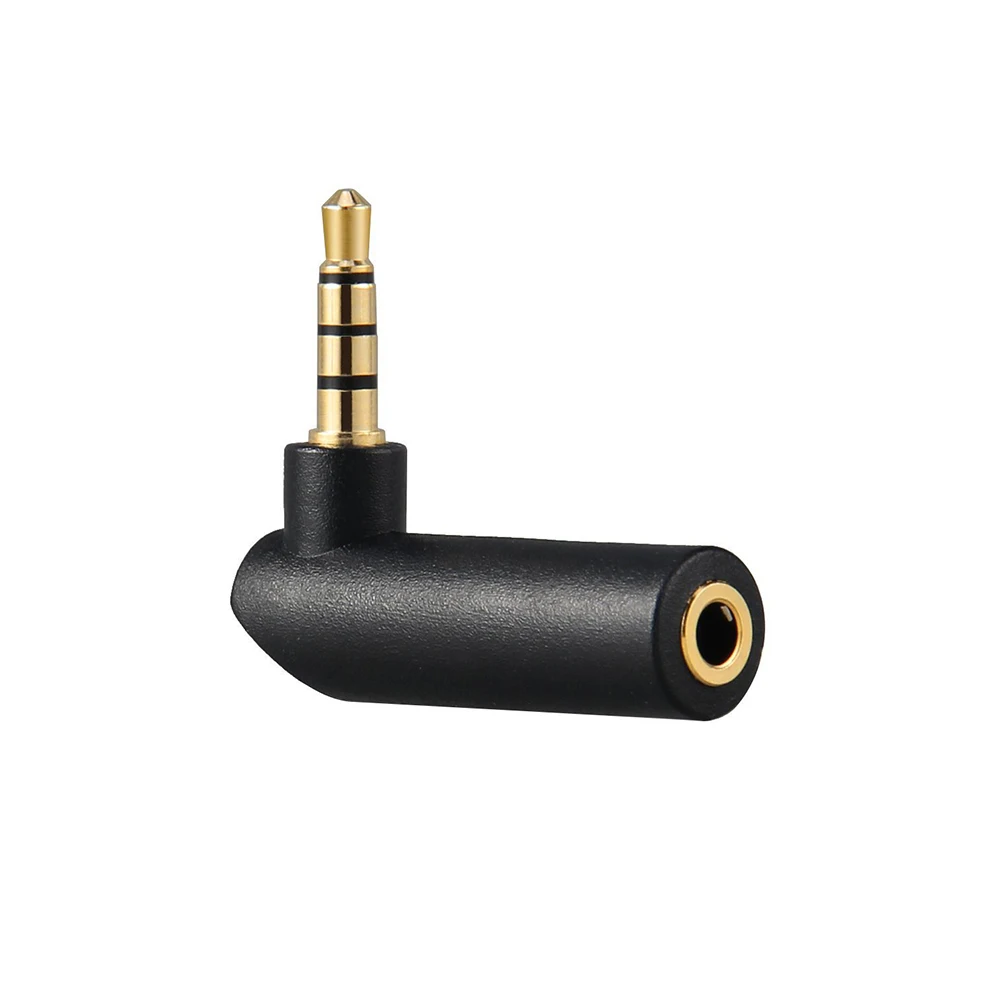 1Pcs 90 Degree Right Angled 3.5mm Male To Female Audio Converter Adapter Connector L Type Stereo Earphone Microphone Plug