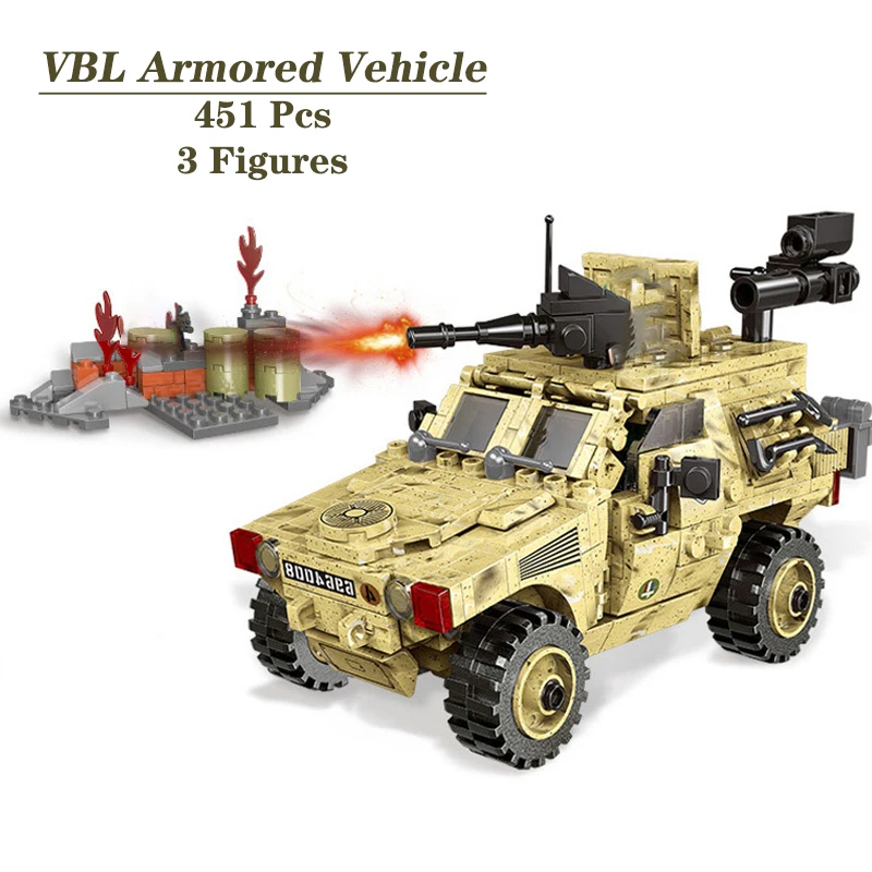 

Military Series MOC Bricks Toys Arms WW2 Type VBL Armored Vehicle Truck Car Model Building Blocks With Figures Kids Gift