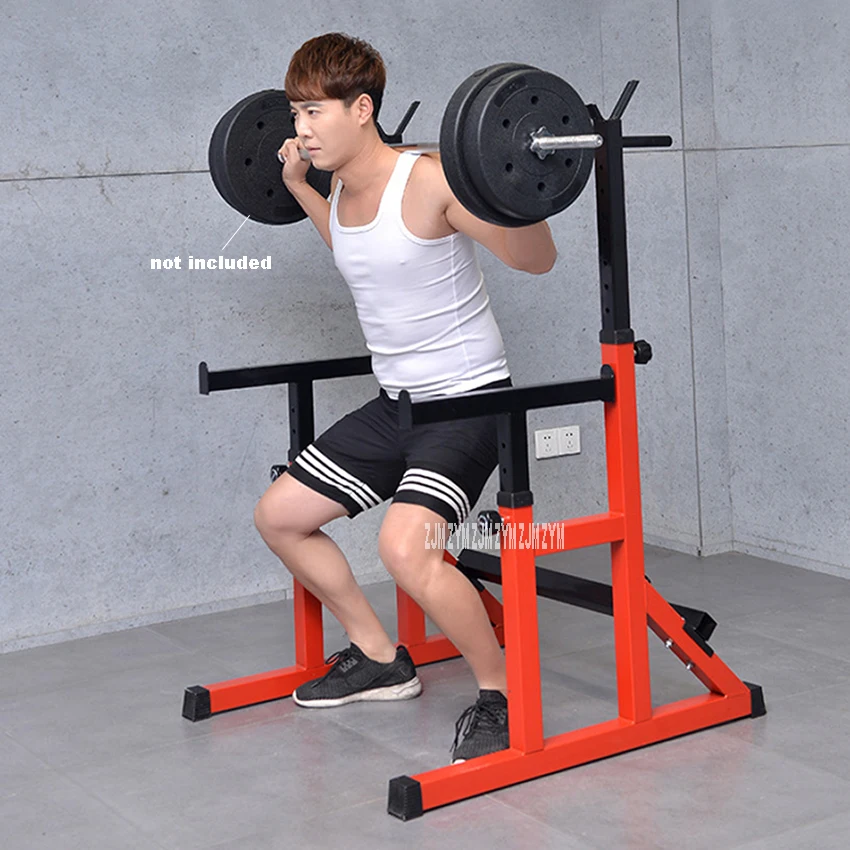 

KX11 Adjustable Integrated Barbell Squat Rack Commercial Weight Lifting Barbell Rack Indoor Push Bench Barbell Semi-Frame Stand