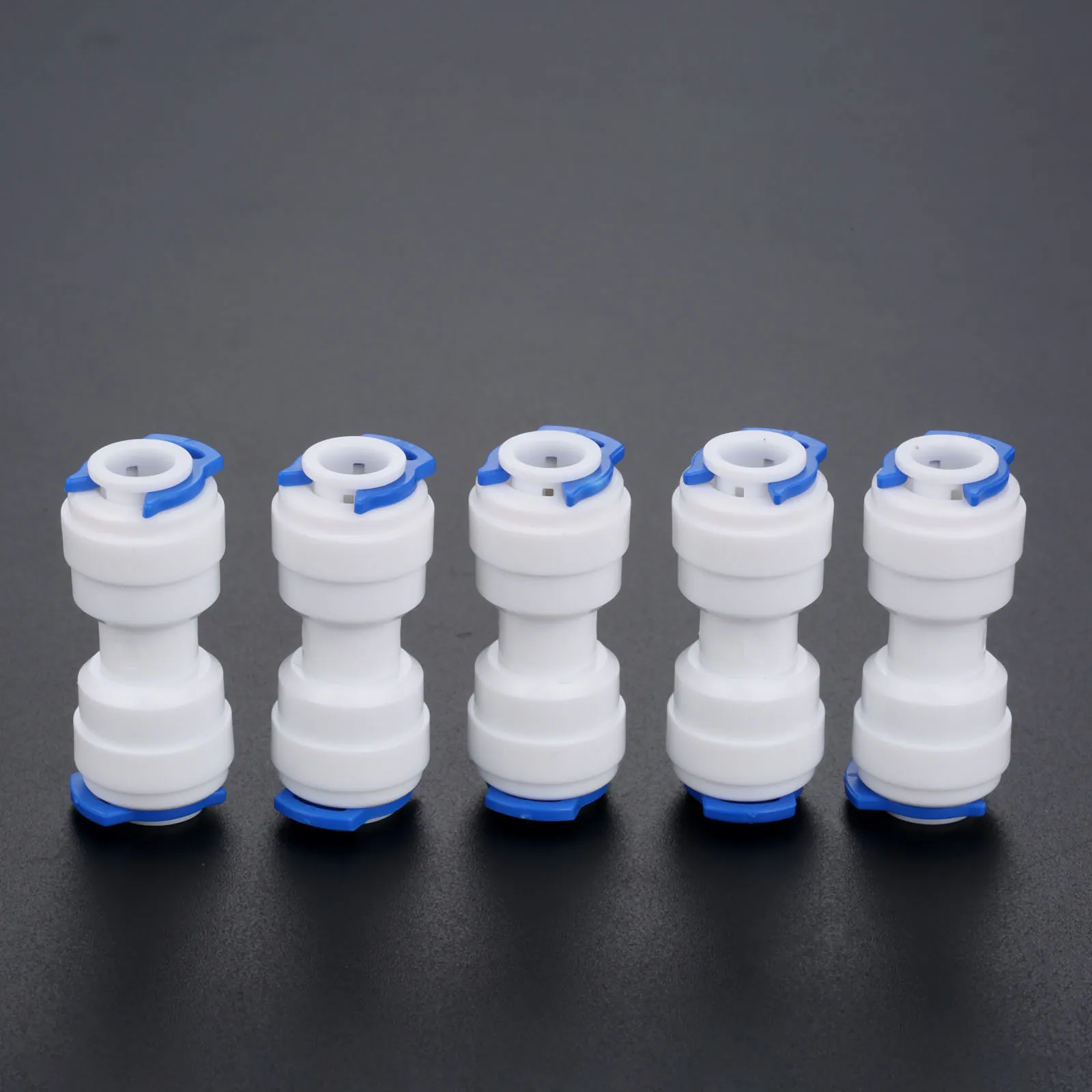 

5Pcs RO Water System Equal Straight Connection Coupling Reducing Quick Fitting Reverse Osmosis Connector 1/4" 3/8" Hose