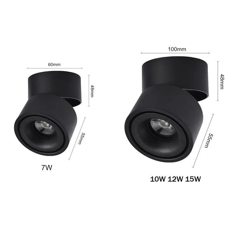 7W 10W 12W 15W Ceiling Light Surface Mounted LED Spot Light 360 angle adjustable 12V 24V for Livingroom Bedroom Modern Lighting