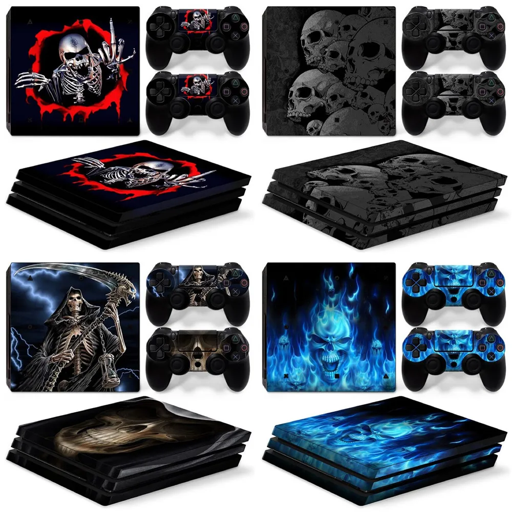 

Skull design Factory Price Camo design Vinyl Skin Sticker for PS4 Pro console and Controller