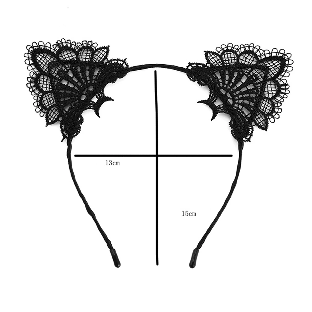 Lace Cat Ears Headband Women Girls Hair Hoop Party Decoration Sexy Lovely Cosplay Halloween Costume Hair Accessories