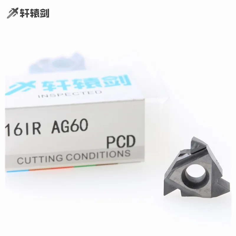 1 Kim Cương Công Cụ 16IR 16ER A60 G60 A55 G55 AG60 AG55 ISO PCD CBN Dạng CNC Xoay Thông Minh Dao Cắt đường Chỉ May