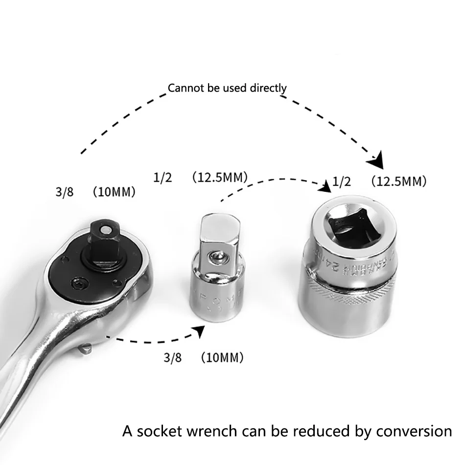 Ratchet Wrench Socket Converter Head Sleeve Adapter 1/2\