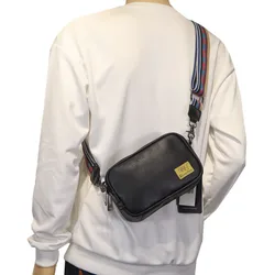 Korean Brand Designer Men Crossbody Bags Leather Man Stylish Design Male Sling Bag Small Fashion Shoulder Messenger Bags