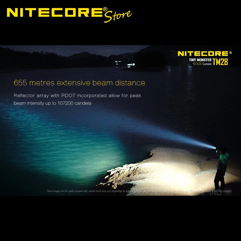 OLED Display Nitecore TM28 6000 Lumens High Power LED Flashlight Rechargeable Searchlight with 4* 3100mAh 18650 batteries