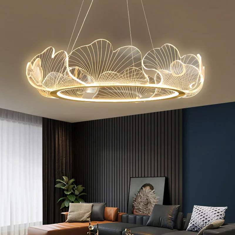 Imagem -02 - Modern Acrílico Flor Led Pendant Light Nordic Simple Chandelier Sala de Estar e Jantar Quarto