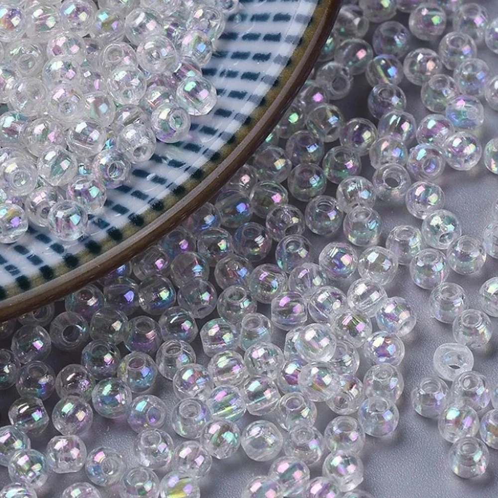 

1000pcs 3mm Environmental Transparent Round Acrylic Beads Clear AB Color beads for bracelet necklace jewelry making ,Hole: 1.5mm