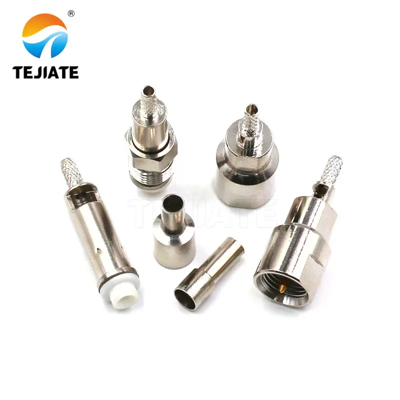 2PCS FEM-J-K-1.5 RF Coaxial Connector FEM Adapter Opening Type No Wired Communication Cable Connector Nickel Plating