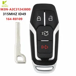 KEYECU Replacement PROXIMITY KEY SMART KEYLESS REMOTE FOB 4 Button 315MHz for FORD FUSION EDGE EXPLORER Mustang 2015 2016 2017