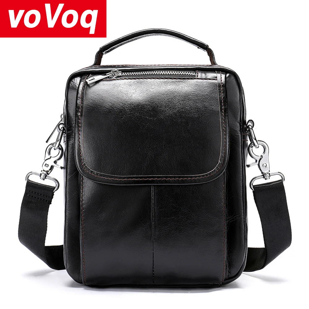 Casual Men Shoulder Bag Vintage Crossbody Bags High Quality Male Bag Genuine Leather Handbag Capacity Men Messenger Bag Tote Bag