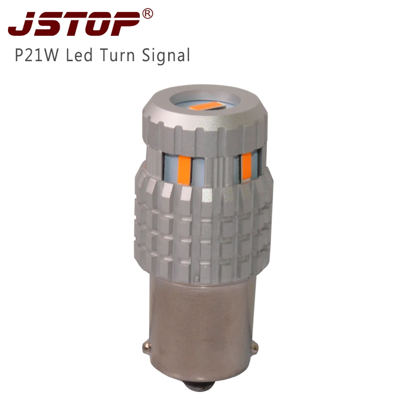 JSTOP 1x amber Led Turn Signal 1156 py21w T20 WY21W 7440 100% No error Front Rear Turn Signal 1860SMD turn bulbs(No Hyper Flash)