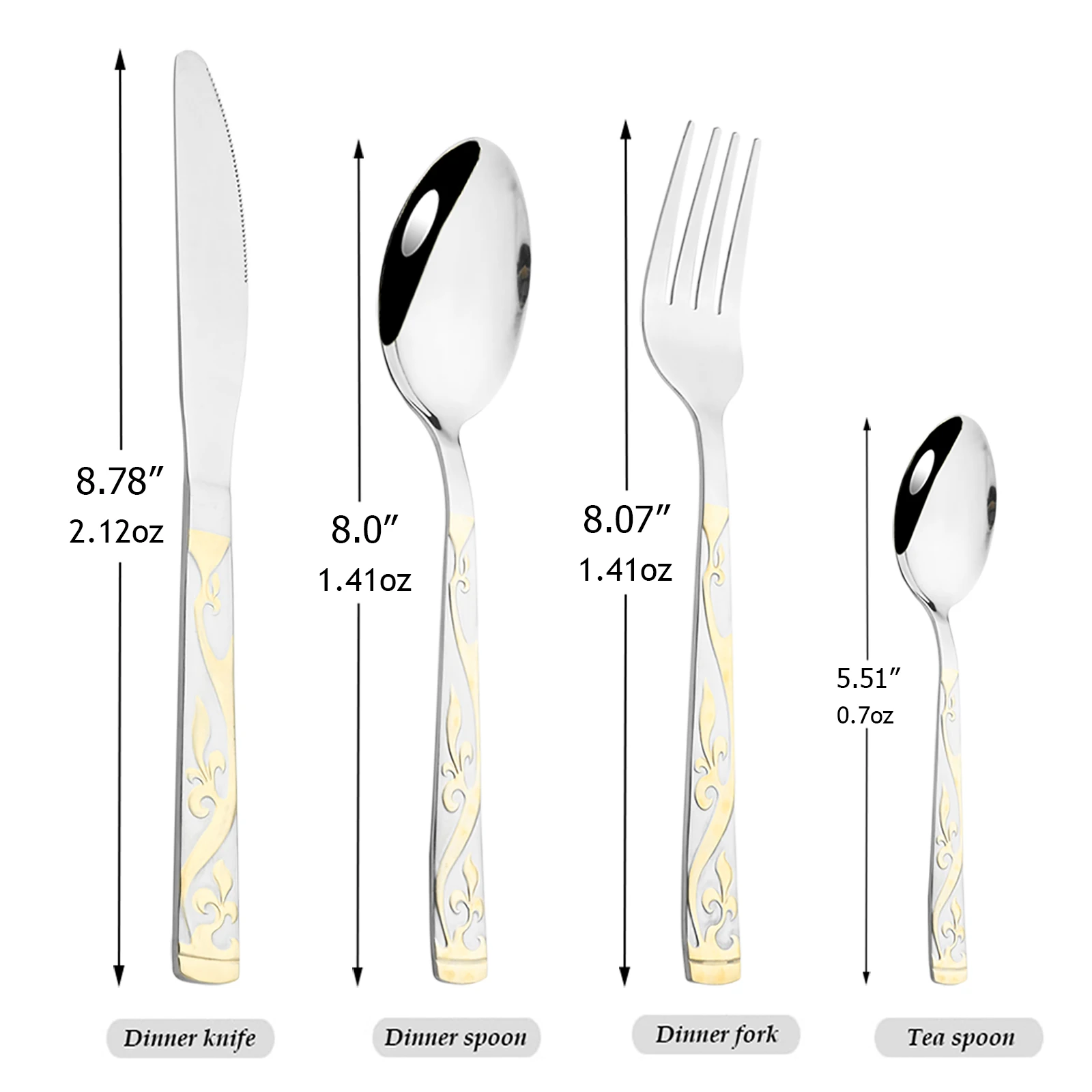 Mirror 16/4Pcs Tableware Set Silver 304 Stainless Steel Cutlery Set Fork Spoons Knife Silverware Kit Luxury Dinnerware For Home