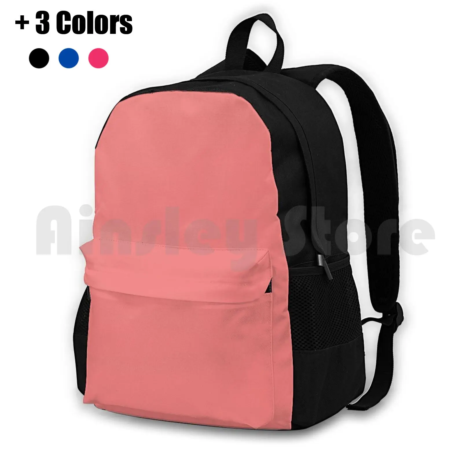 Plain Solid Light Coral Pink-100 Pink And Coral Shades On Ozcushions On All Products Outdoor Hiking Backpack Waterproof Camping