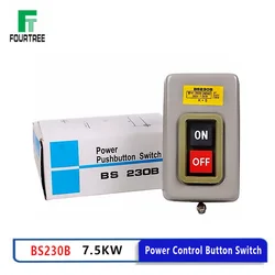 BS230B Power Control Button Switch Industrial Household Three-Phase Motor Start Button Press Switch 17A 7.5KW