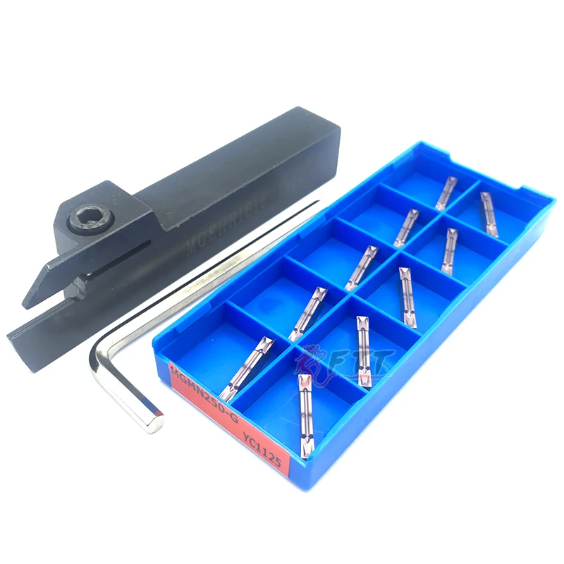 10 sztuk MGMN250 G YC1125 2.5mm wysokiej jakości wkładki z węglika 1PC MGEHR1616-2.5 zewnętrzne narzędzie do rowkowania uchwyt rozstanie narzędzie tokarskie zestaw