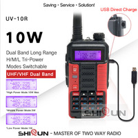 Baofeng UV-10R Professional Walkie Talkie 10W High Power Dual Band Two Way CB Ham Radios 10 KM HF Transceiver VHF UHF UV 10R USB