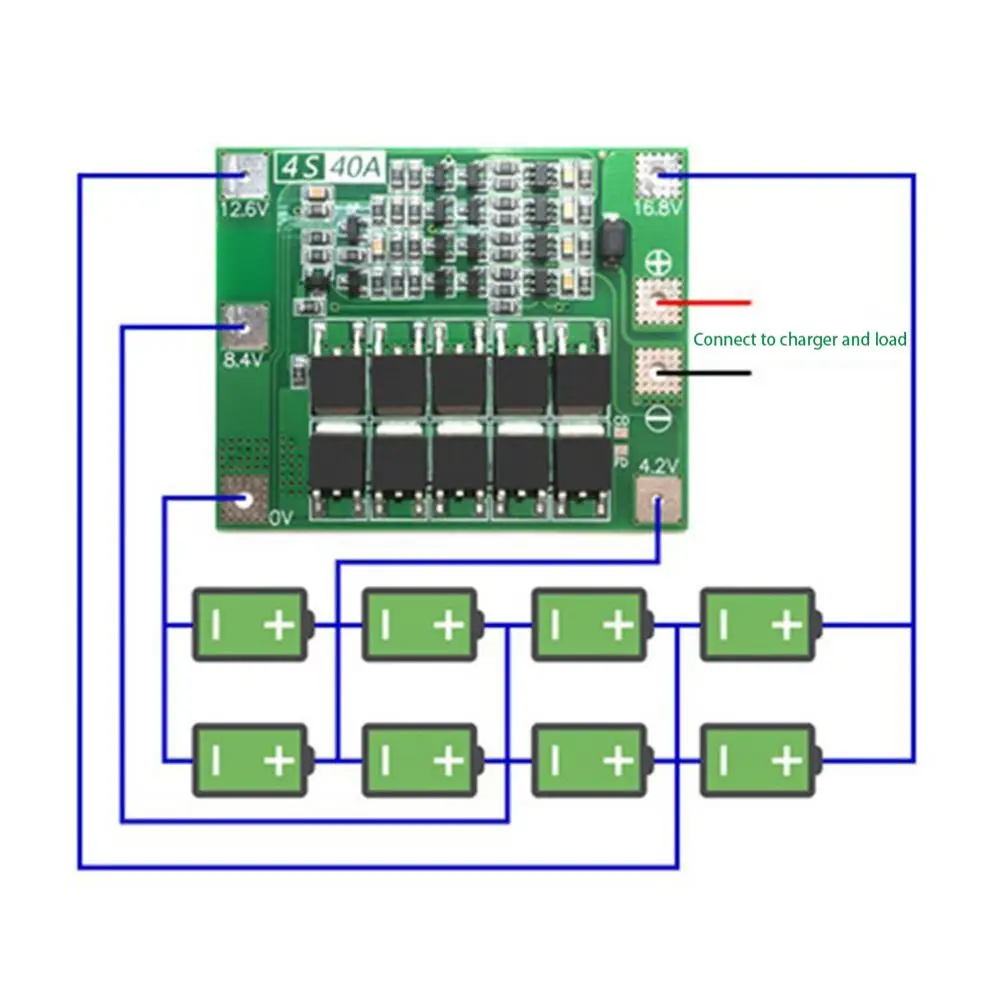 BMS 3S/4S, 40 А, 12 В, защита литий-ионных аккумуляторов 18650, PCB плата, балансировочные интегральные схемы, электронный модуль