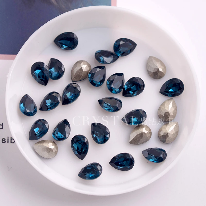 100% Original crystals from Austria 4320 pear shape fancy stones 8x6 6x4mm for nail art jewelry DIY making accessories