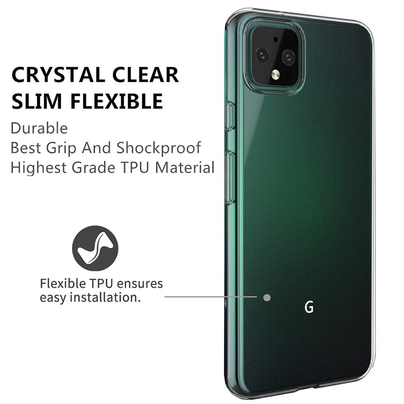 Transparent TPU for Google Pixel 4/4 XL Pixel4 Pixel4XL Google4 4XL 2019 Back Cover Silicone Soft Clear Ultrathin Phone Case Bag