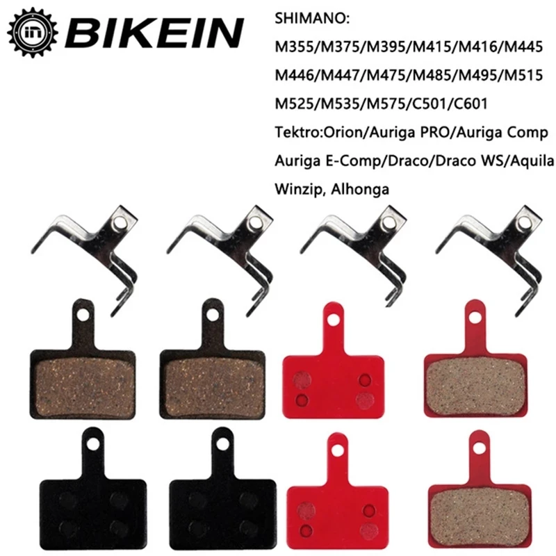 4 Pairs Resin/ceramic/Full metal Bicycle disc brake pads for Shimano M375M395M416M445 M446 M485 M486 M515 M525 Orion Auriga Pro