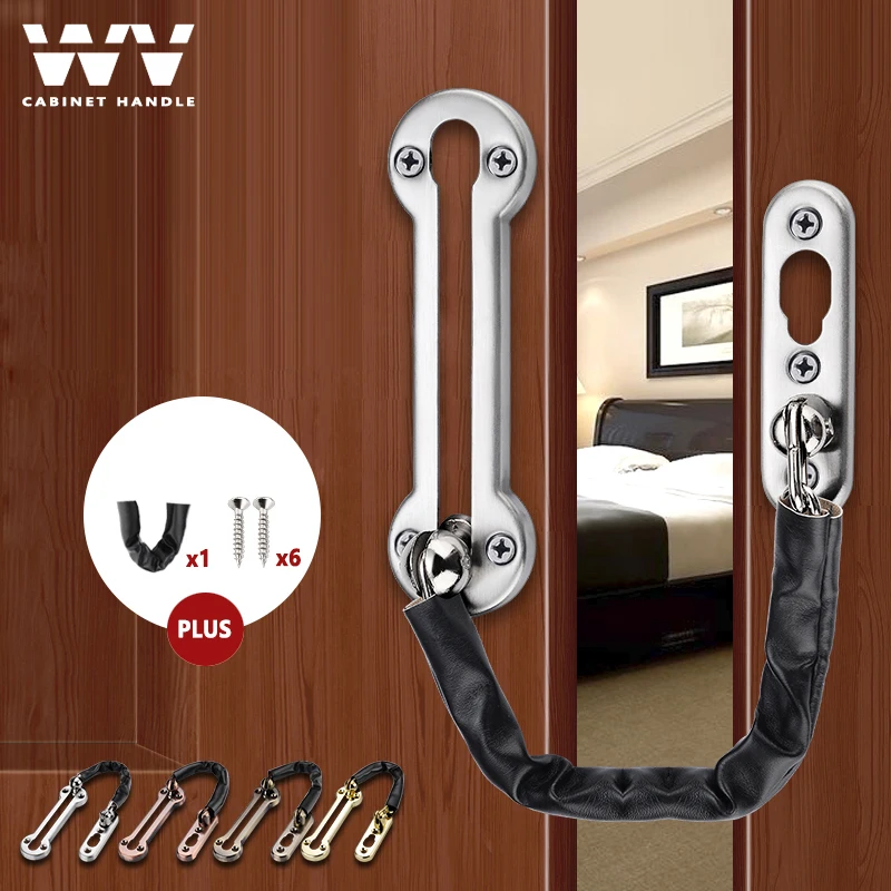 WV Anti-theft Stainless Steel Hotel Door Chain Latch Safety Guard Security Lock Security Limiter Tools Hardware for Home Door