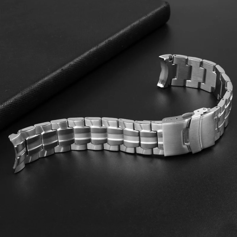 Notched watchband For Casio EF-550 Men\'s Stainless Steel Watch strap EDIFICE Series 5051 EF-524D Bracelet Waterproof wristband