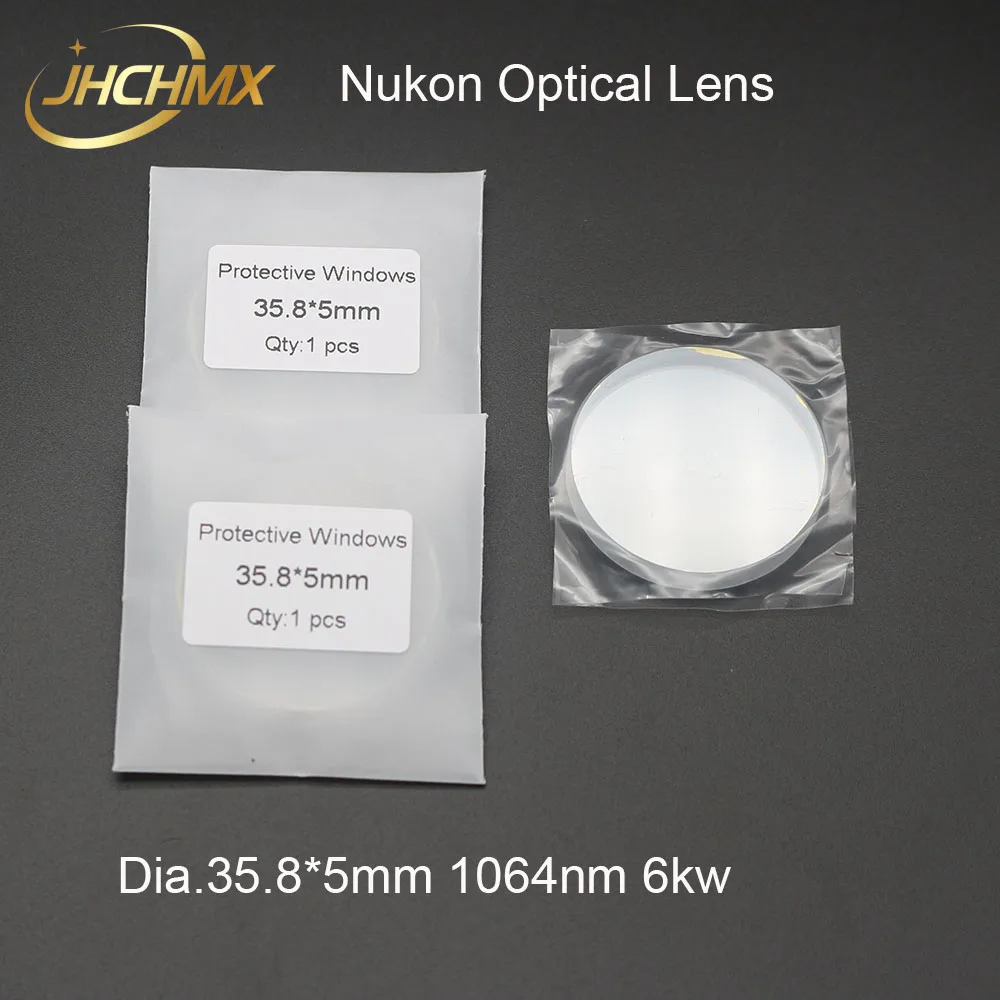 JHCHMX Fiber Laser Protective Windows Optical Lens 35.8*5mm 25.5*1.5mm 1064nm 0-6kw For Nukon Fiber Laser Cutting Machine