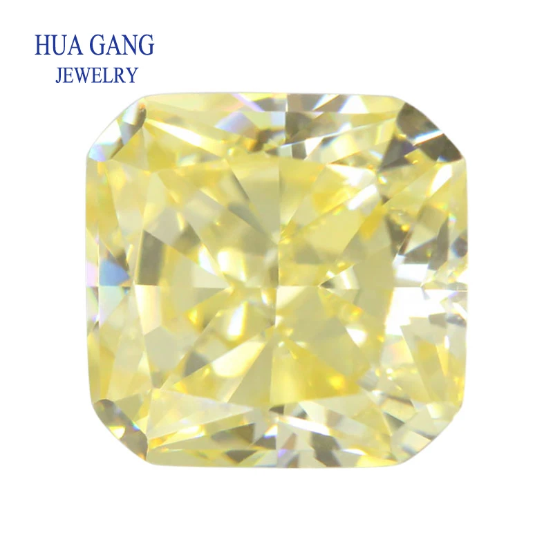 

6x6-10x10mm 9A Top Quality Square Cut Lemon Loose CZ Stone Synthetic Gems Cubic Zirconia Beads For Jewelry