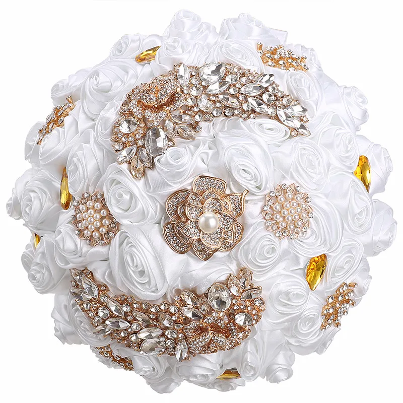 WifeLai-un elegante bouquet da sposa rosso scuro spilla di cristallo brillante che tiene mazzi di nozze W375G