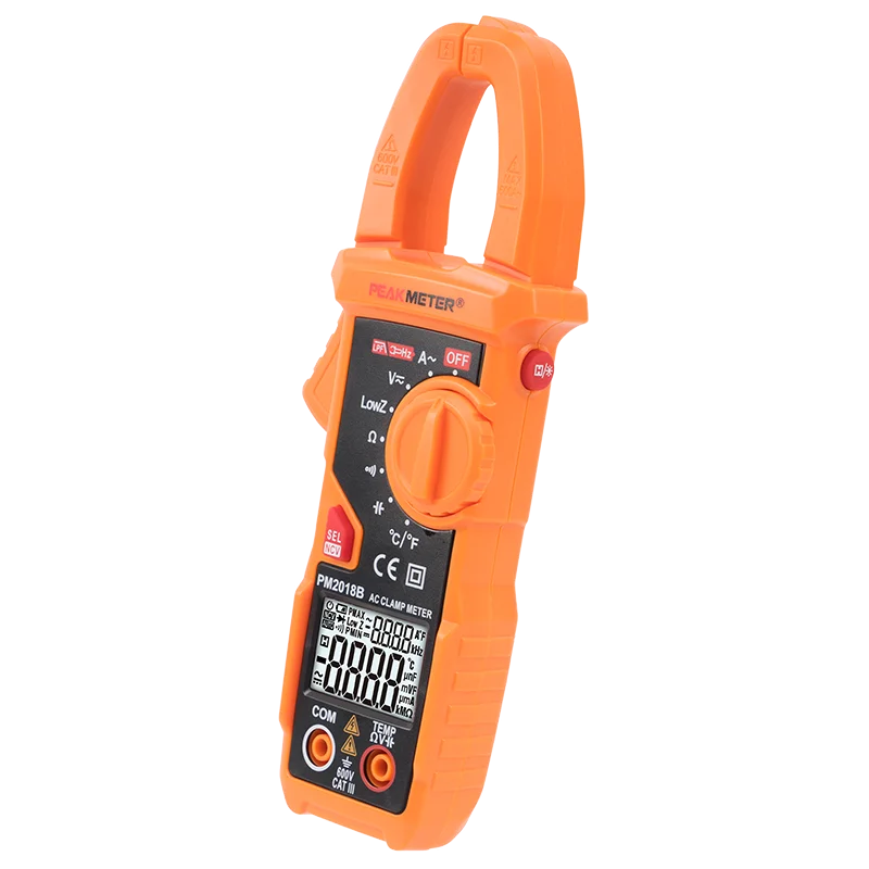 PEAKMETER PM2018BแบบพกพาอัตโนมัติAC Digital Clamp Meterมัลติมิเตอร์ความจุความถี่การวัดอุณหภูมิNCV Tester