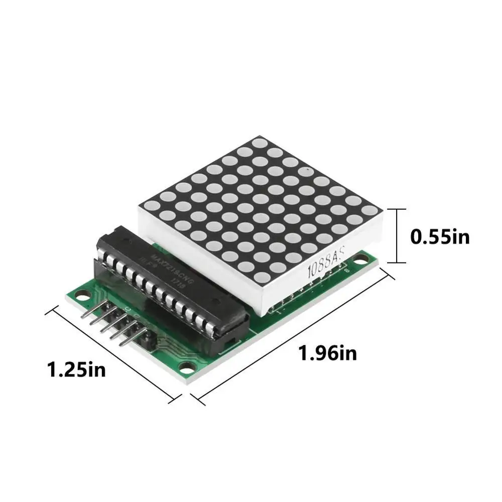 Módulo de microcontrolador de matriz de puntos MAX7219 8*8, módulo de pantalla MCU, módulo de Control de pantalla LED para Arduino 5V