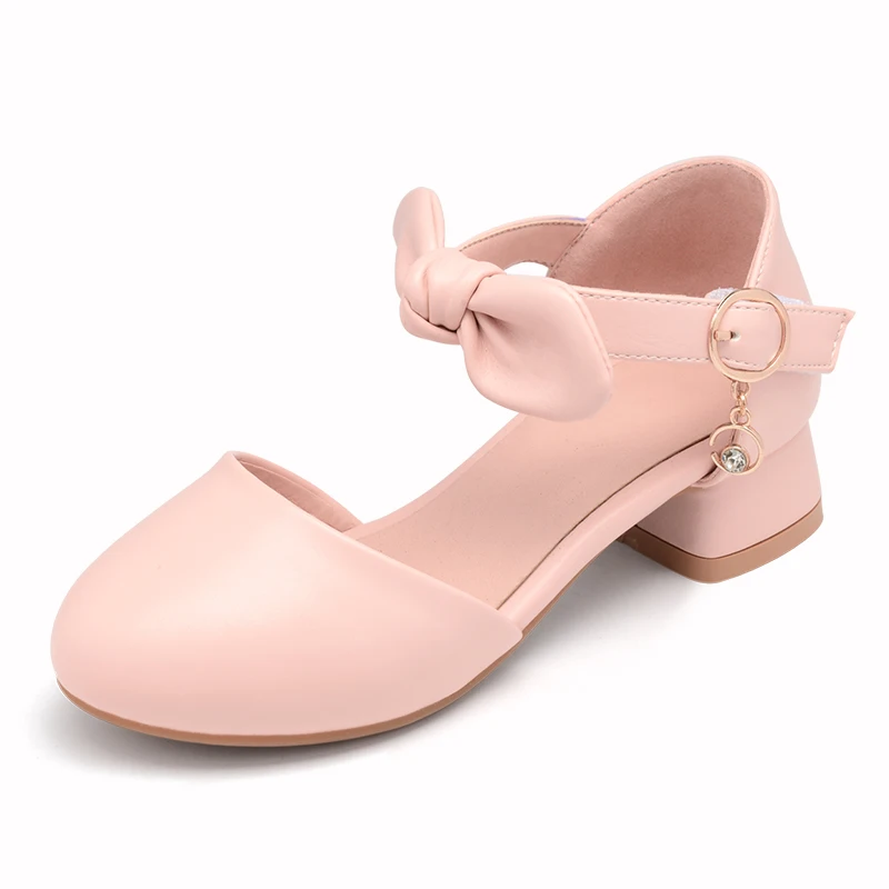 2021 New LOLITA shoes small round head cute bow flower single shoes Lolita high heels for child