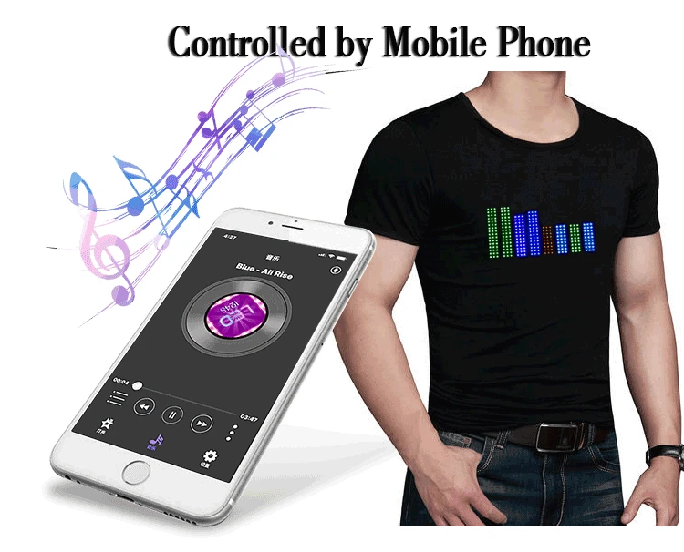 LED T-shirt With Scrooling Display LED Scrooling Message T shirt LED Display T Shirt