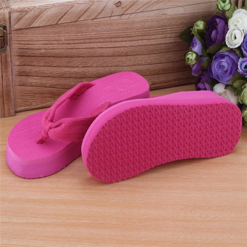 Summer Soft Women Wedge Sandals Thong Flip Flops Platform Slippers Beach LX9F