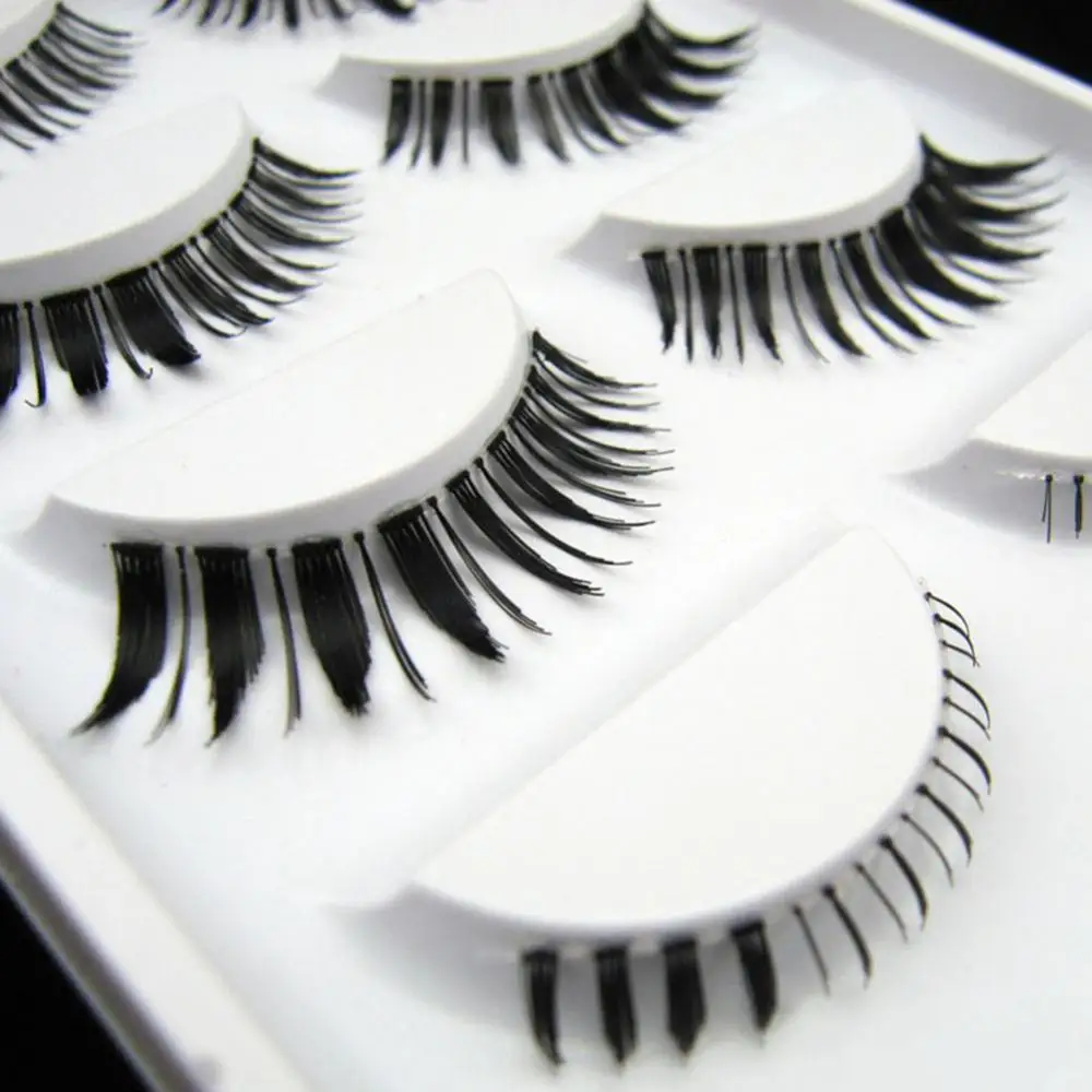 5 Pairs False Eyelashes Fashion 11mm Natural Looking Soft Long Thick Upper Lower Eye Lash Extension Set