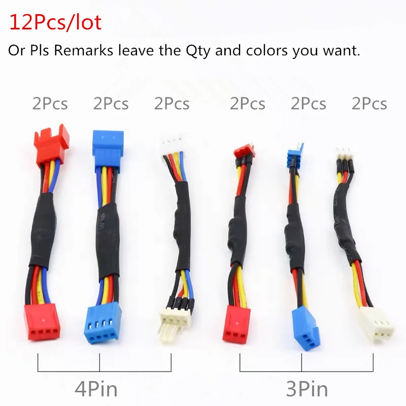 10 Cái/lốc Quạt Điện Trở Cáp 3 / 4 Pin Nam Đến 3 / 4Pin Nữ Cổng Kết Nối Giảm Tính Quạt CPU tốc Độ Tiếng Ồn Điện Trở Giảm Tốc Cáp