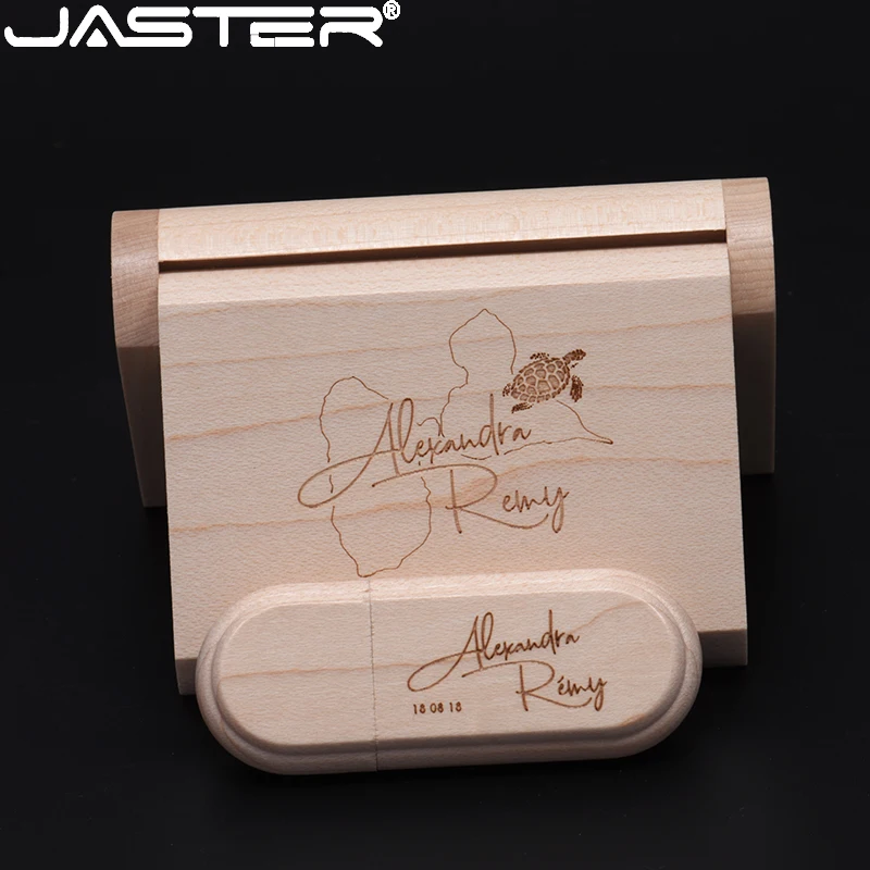 

JASTER USB 2.0 Drive 8 ГБ 16 ГБ 32 ГБ 64 ГБ USB-накопитель Memory Stick Wood Usb + Box Свадебный подарок USB-накопитель 128 ГБ оптом