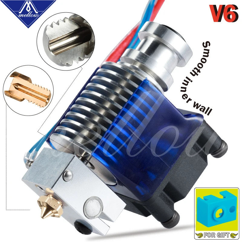 Mellow Top Quality All Metal V6 j-head Hotend wytłaczarki Bowden Kit dla V6 Hotend uchwyt wspornika wentylatora blok części do drukarek 3D