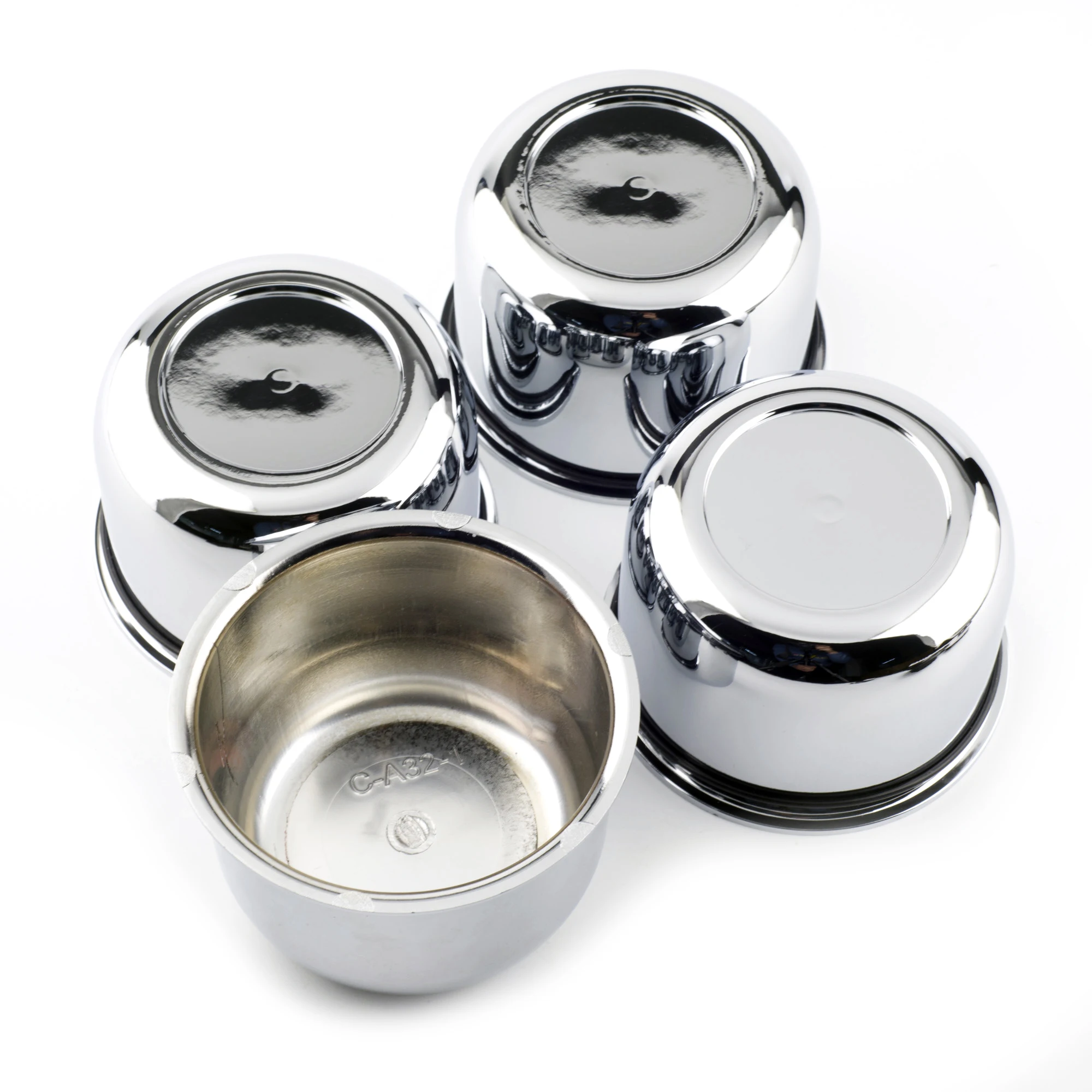 4pcs 83mm Wheel Hub Center Caps For Push Through 3.25in Trailer/Truck Tall 2.32in Rims Dust Cover Chrome Carbon Steel