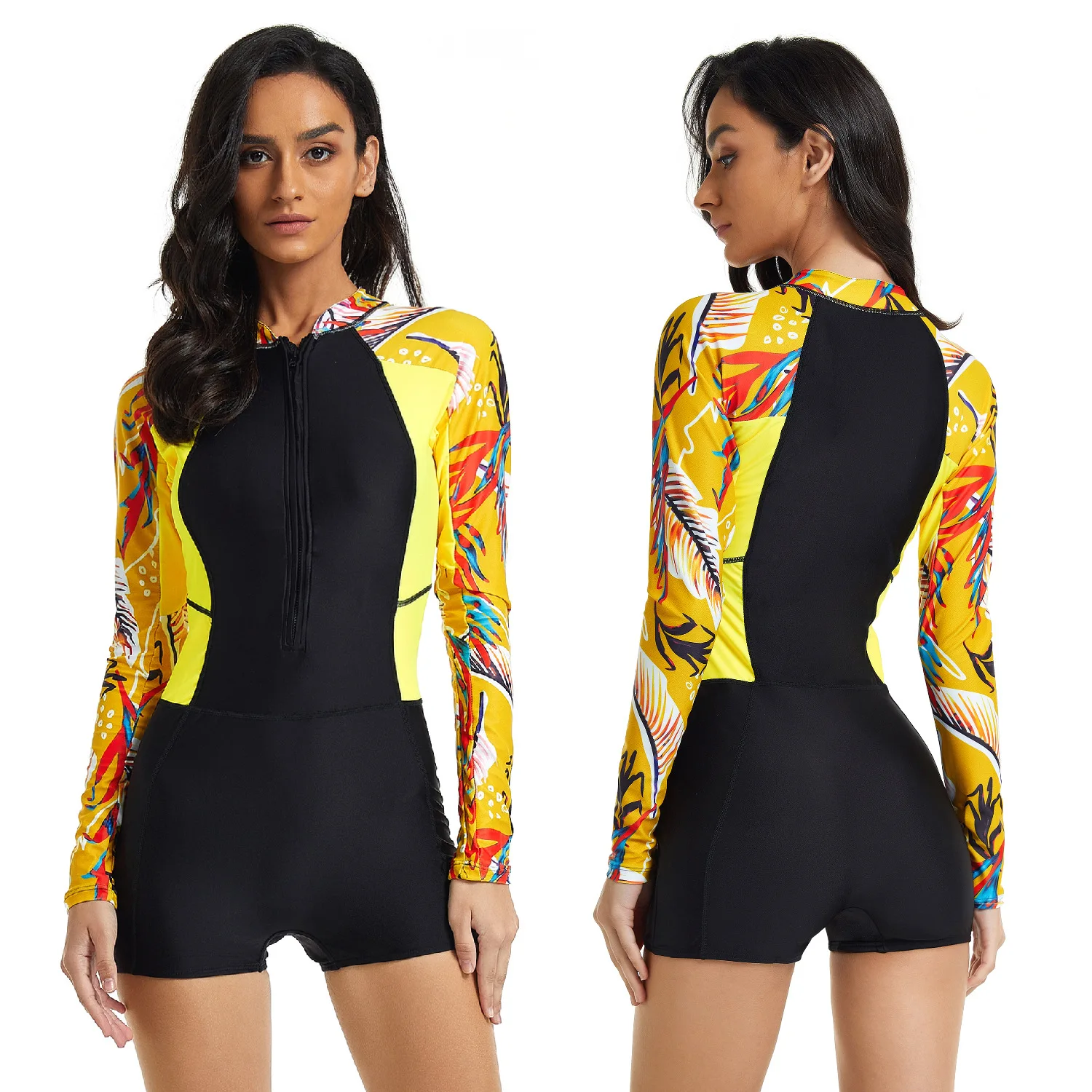 Sport Surfing Swimming Suit One Piece Swimsuit Women 2024 Long Sleeve Swimwear Rash Guards Padded Wetsuit Bathing Suit Jumpsuit